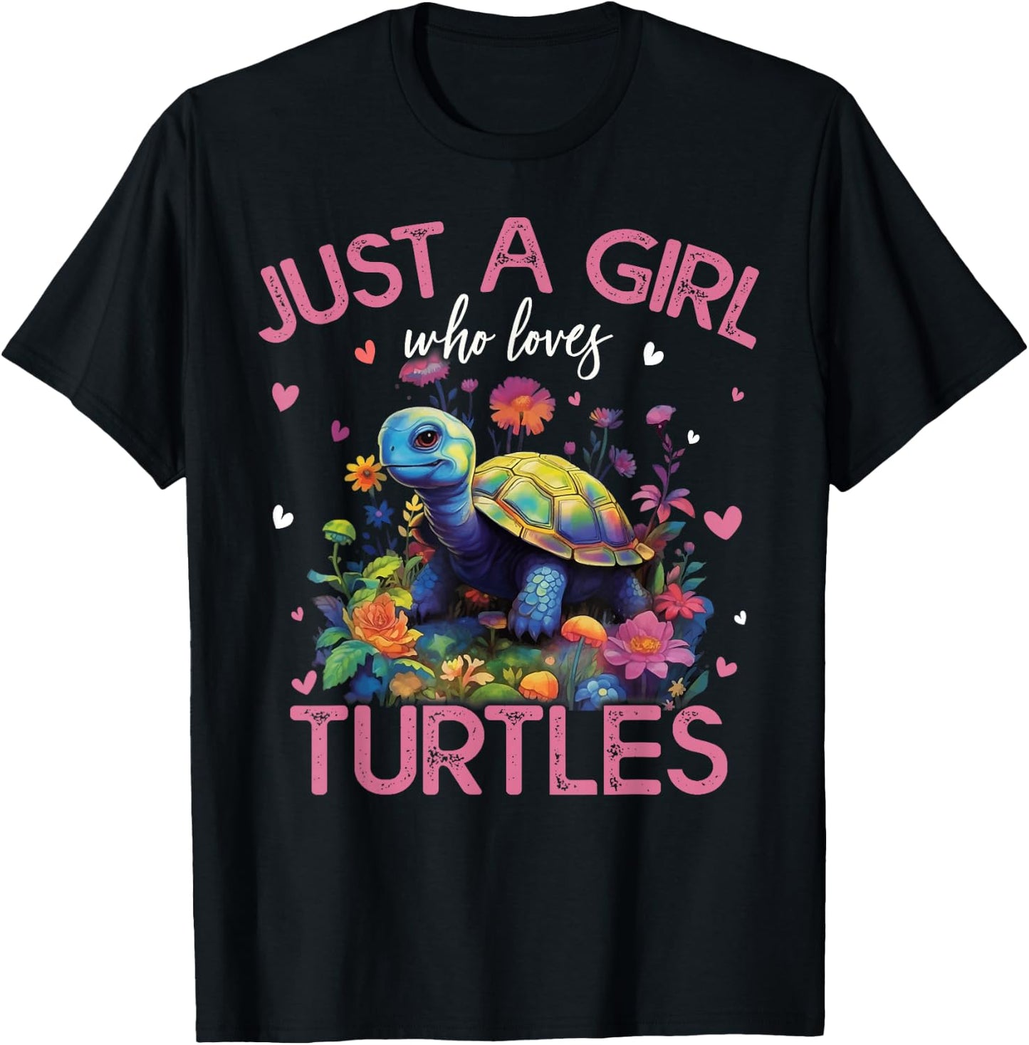 Just A Girl Who Loves Turtles Girls T-Shirt - T-Shirt | Black