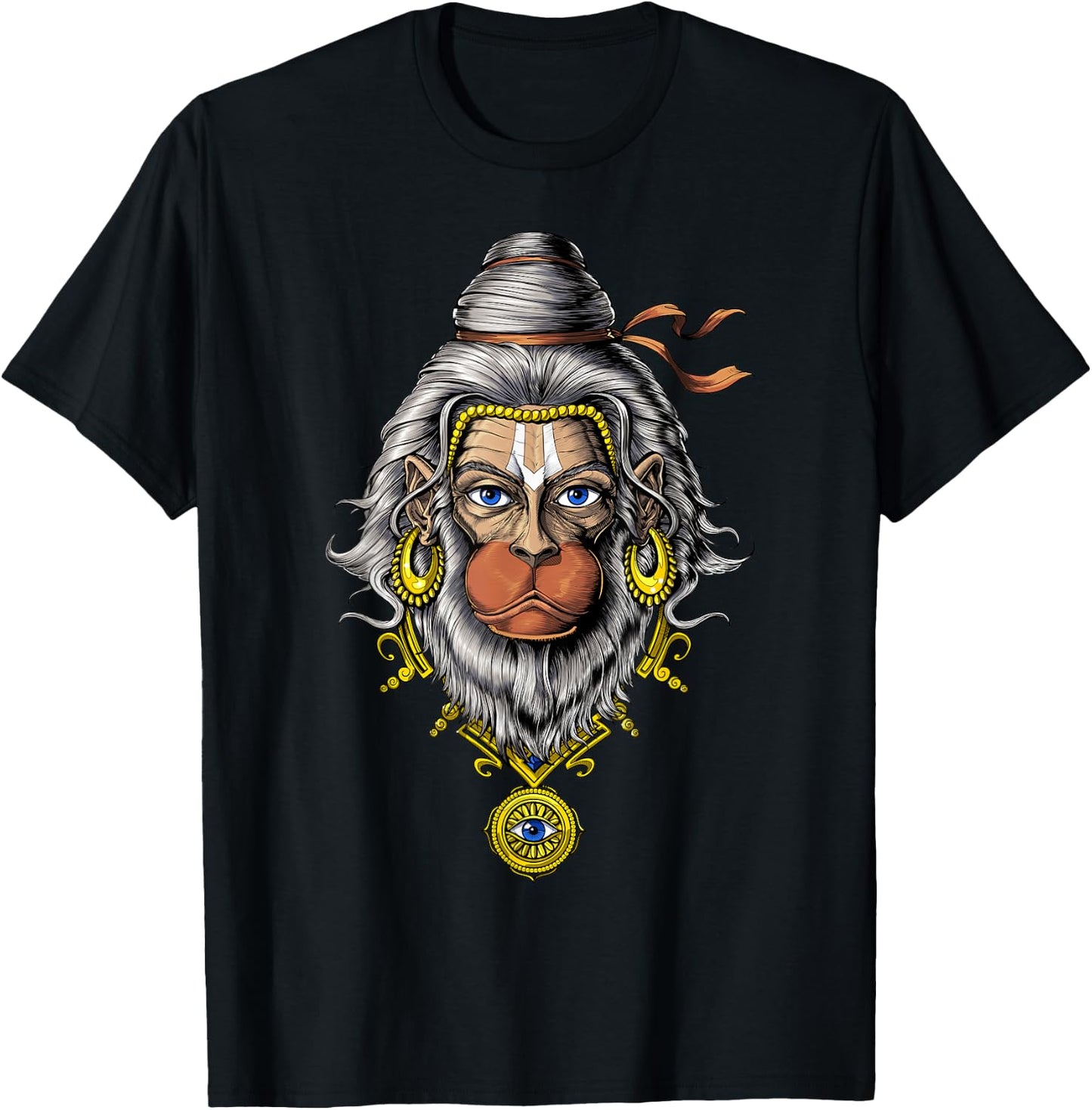 Hanuman Hindu God Hinduism Monkey Zen Yoga Spiritual T-Shirt - T-Shirt | Black