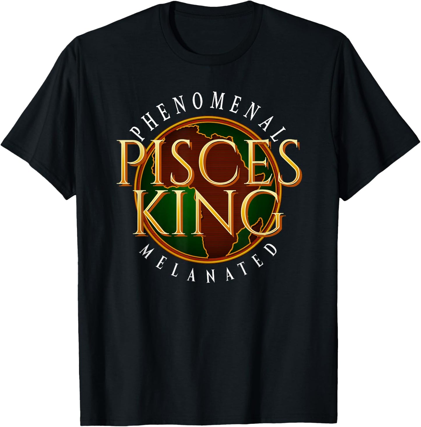 Pisces King Black Man African American T-Shirt - T-Shirt | Black