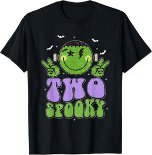 Two Spooky Birthday Decorations Boy 2nd Bday Halloween T-Shirt - T-Shirt | Black