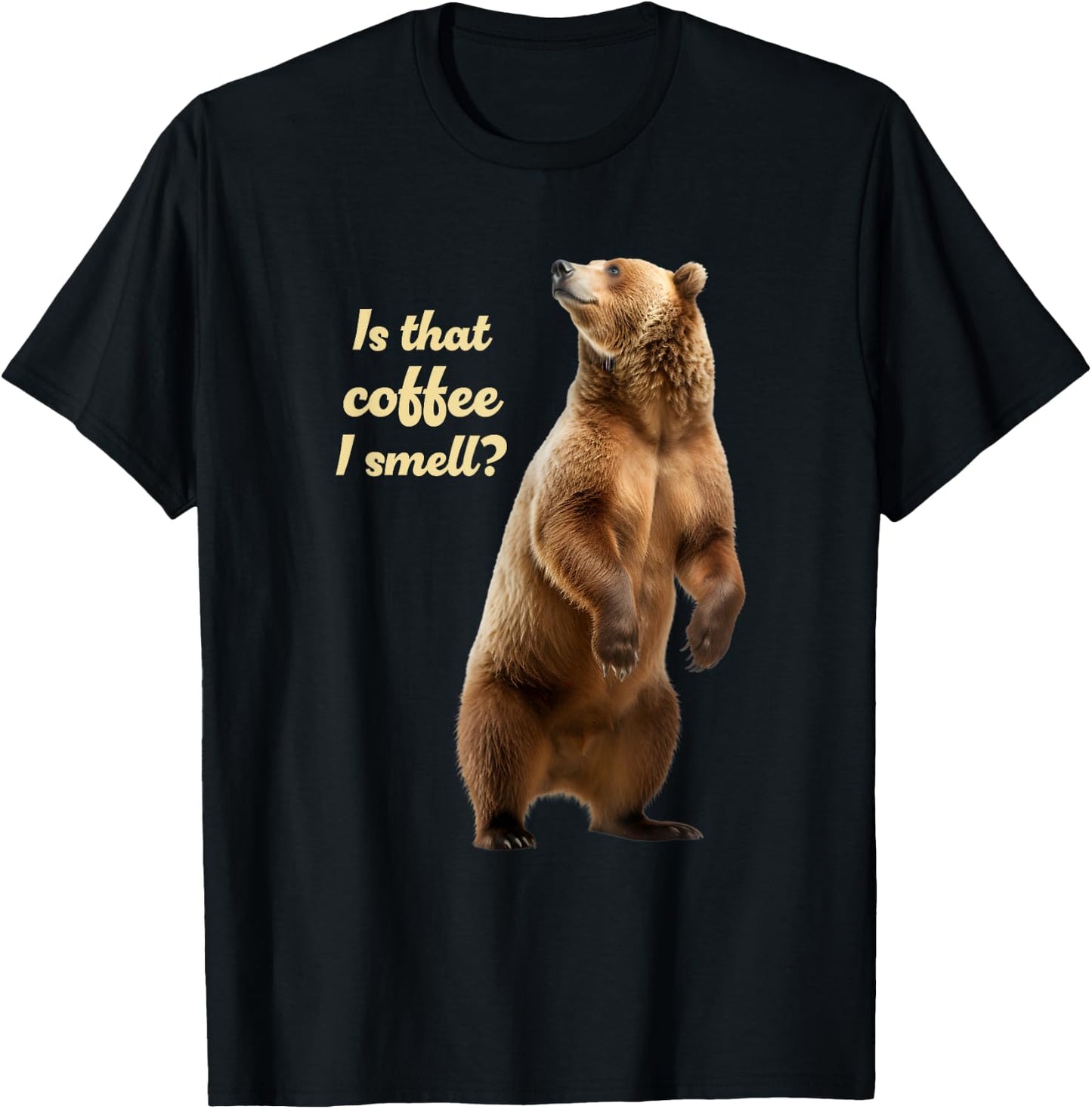 Coffee and Grizzlies Funny Bear Lover Grizzly Wildlife T-Shirt - T-Shirt | Black