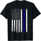 Police Thin Blue Line Flag USA American Patriotic T-Shirt - T-Shirt | Black