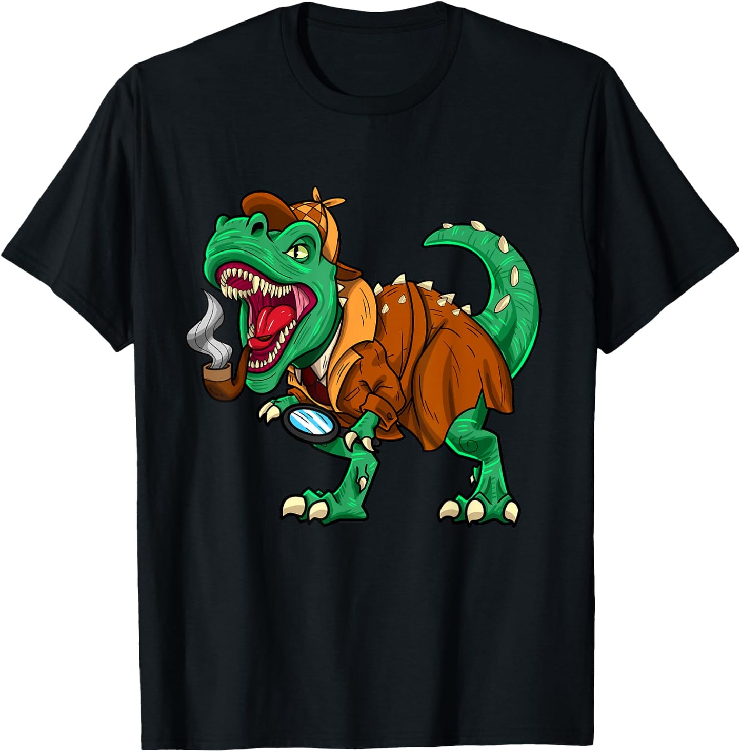Detective Crew Dinsosaur Undercover Agent T-Rex T-Shirt - T-Shirt | Black