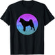 Dog Breed American Akita Dog Silhouette Space Galaxy T-Shirt - T-Shirt | Black