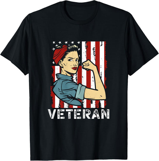 Female Veteran Veteran's Day U.S. Veteran T-Shirt - T-Shirt | Black