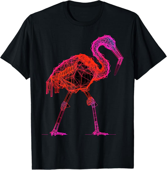 Flamingo Art - Bird Animal Artwork Flamingo T-Shirt - T-Shirt | Black