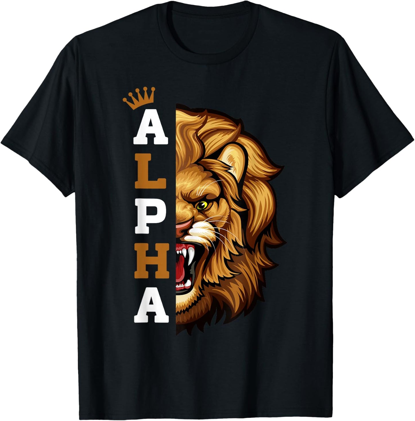 Alpha Male Men Lion T-Shirt - T-Shirt | Black