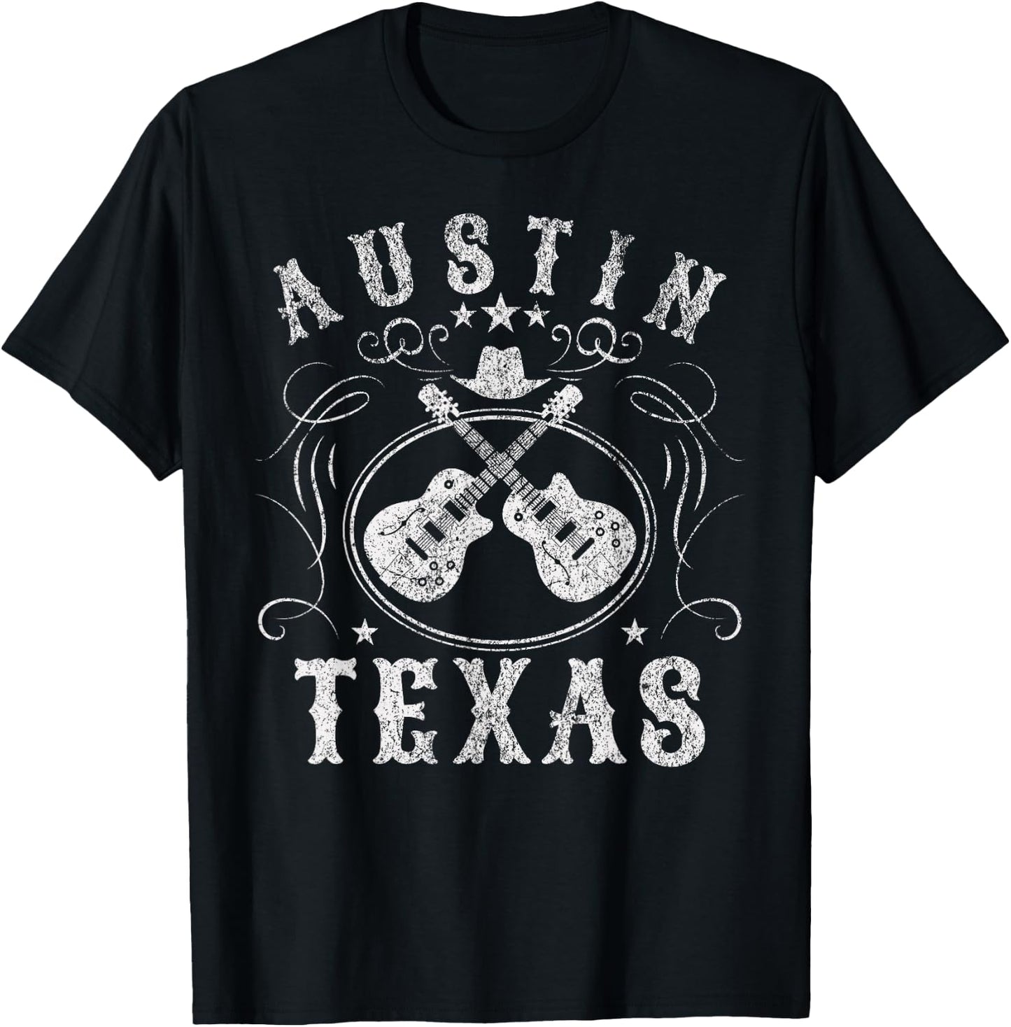 Austin Texas Travel Vintage Small T-Shirt - T-Shirt | Black