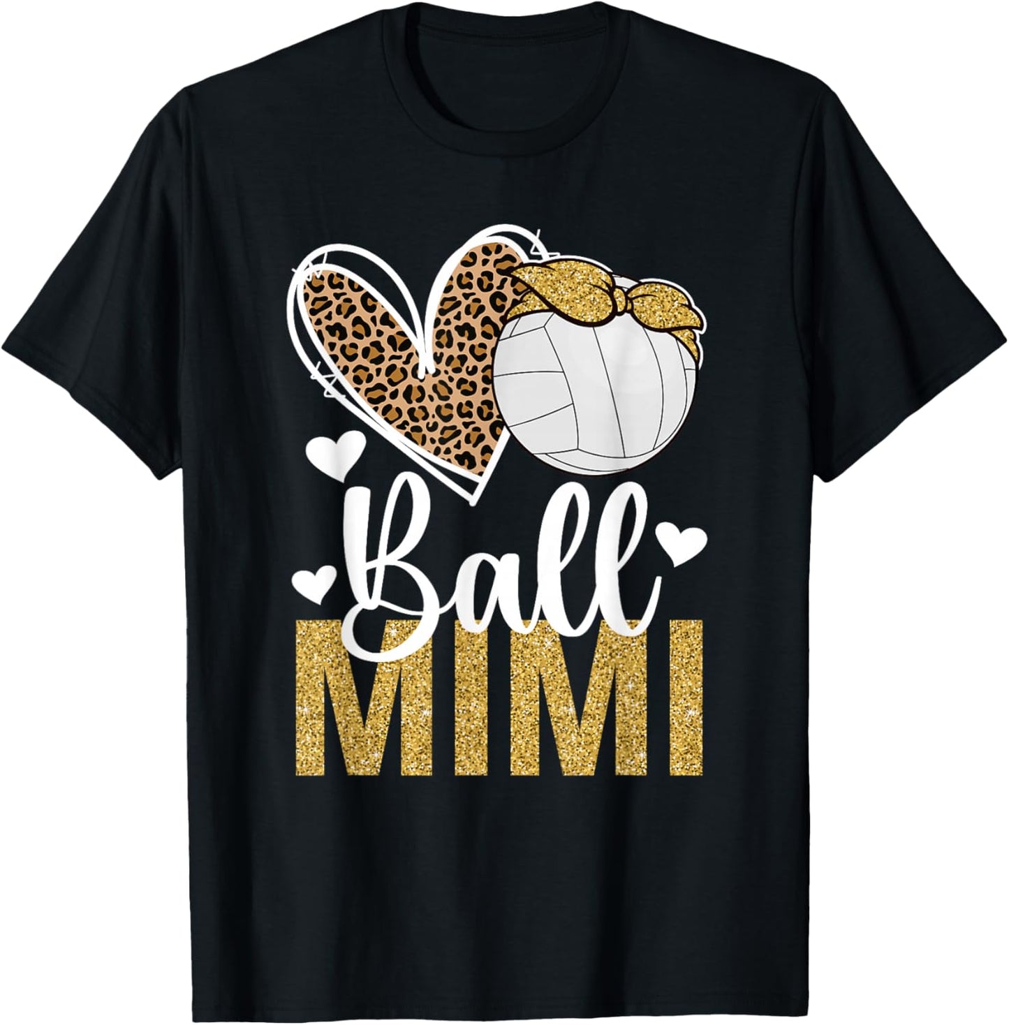 Ball Mimi Heart Volleyball Mimi Of A Volleyball Player T-Shirt - T-Shirt | Black