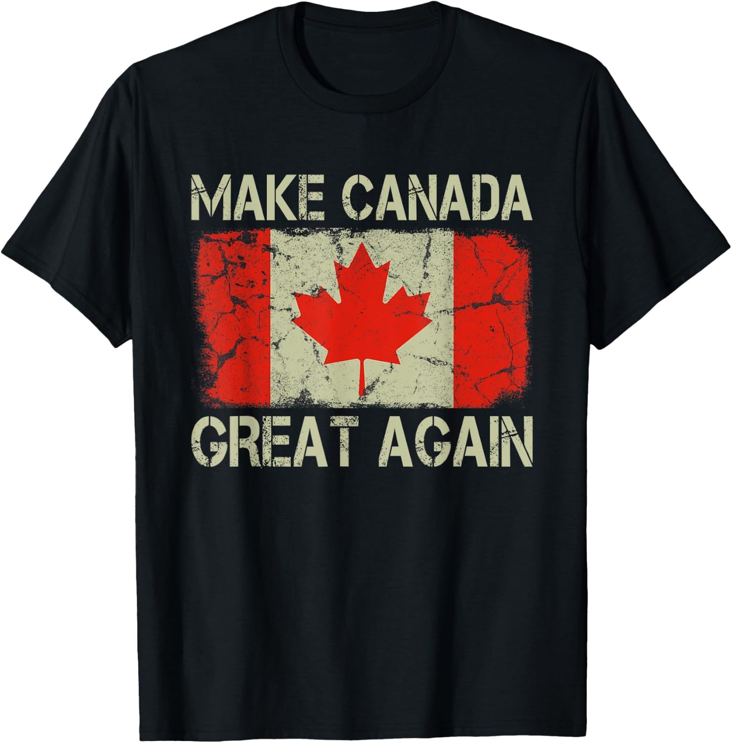 Vintage Canadian Flag Make Canada Great Again T-Shirt - T-Shirt | Black