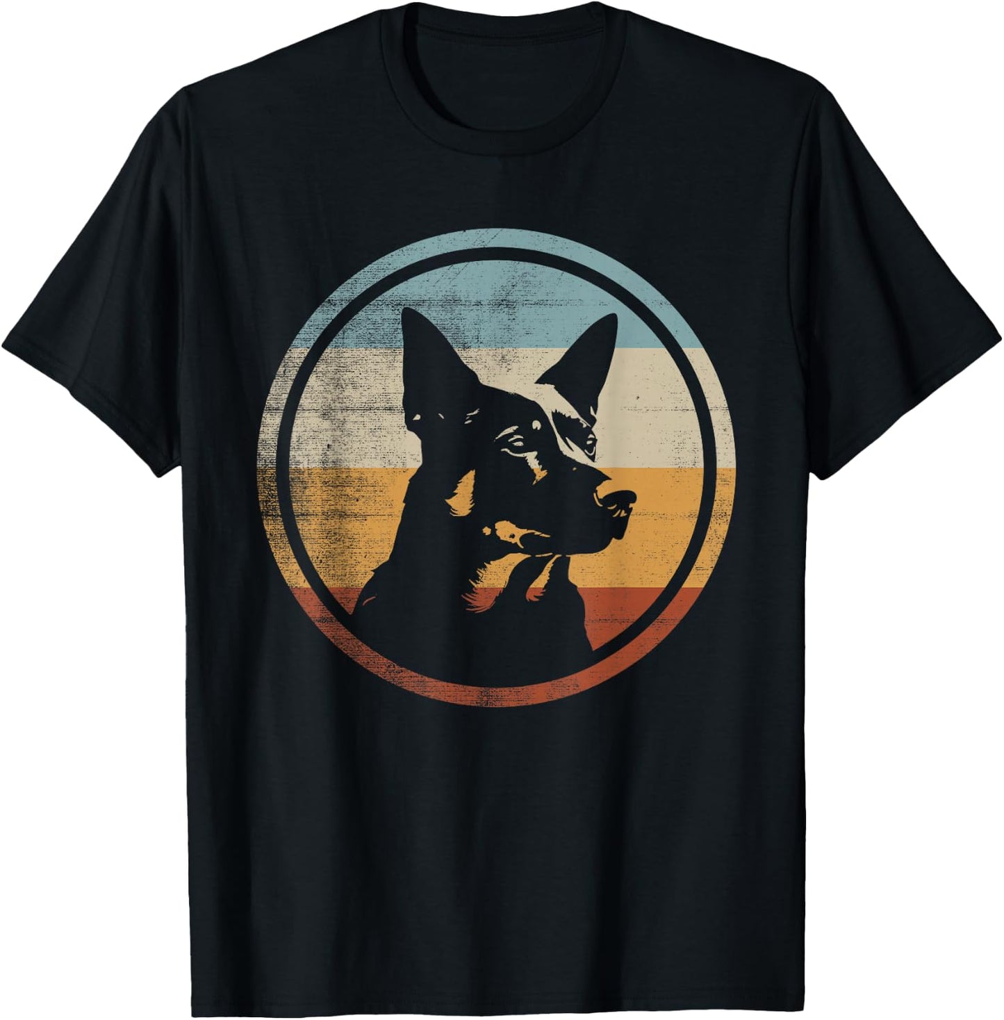 Retro Style Australian Kelpie Dog T-Shirt - T-Shirt | Black