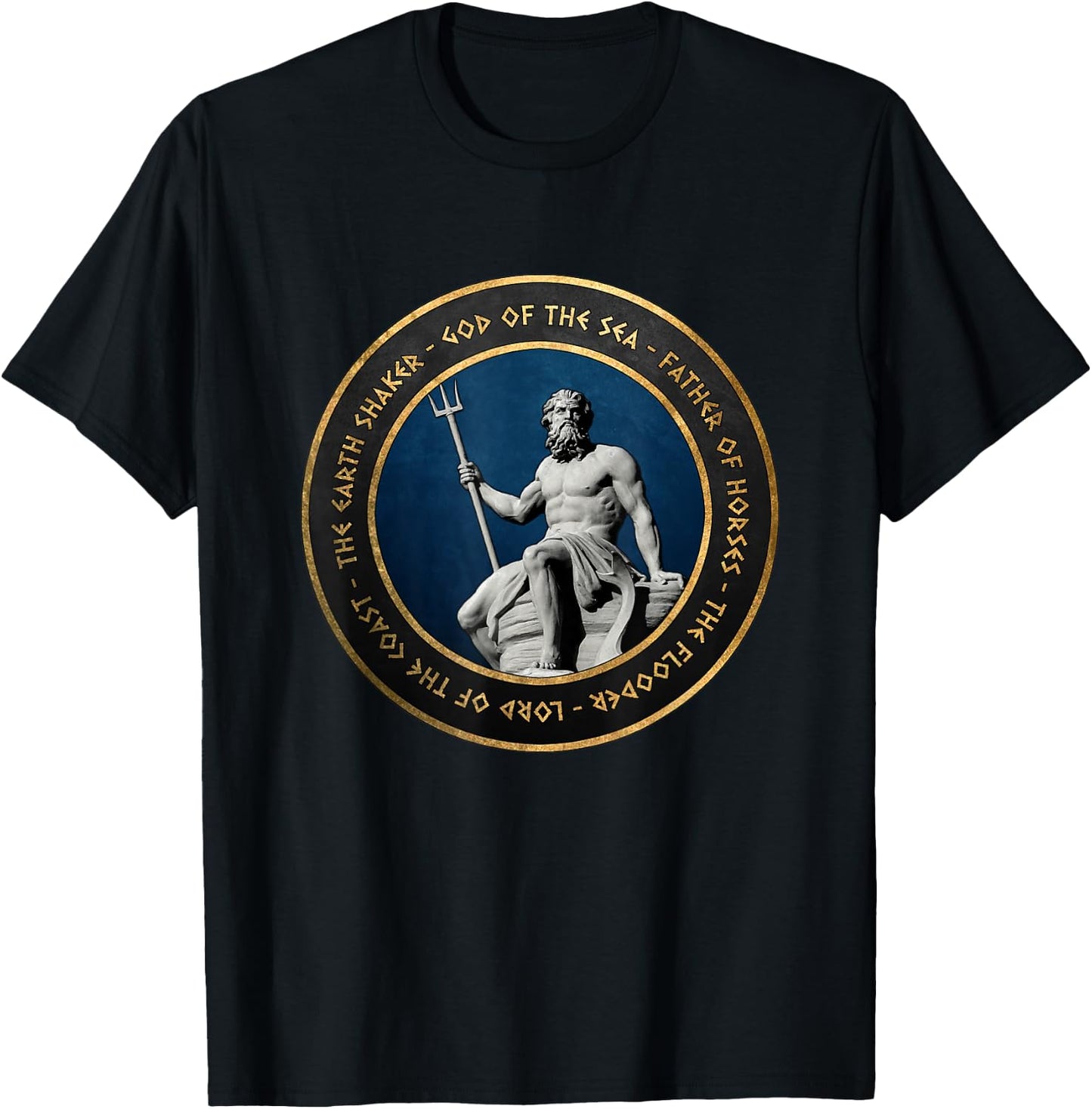 Poseidon Ancient Greek God T-Shirt - T-Shirt | Black