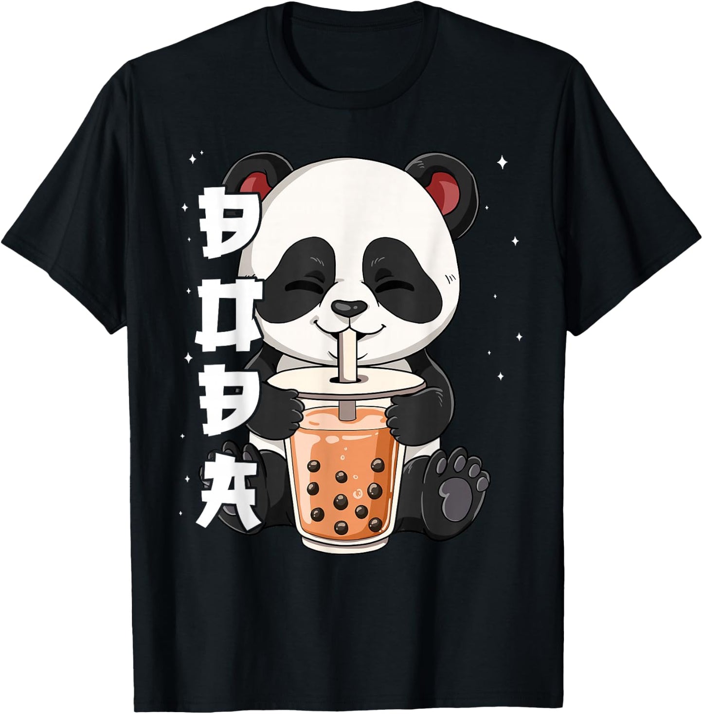 Bubble Tea Panda Boba Tea T-Shirt - T-Shirt | Black