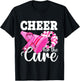 Cheer for Cure Pink Breast Cancer Awareness Cheerleader T-Shirt - T-Shirt | Black
