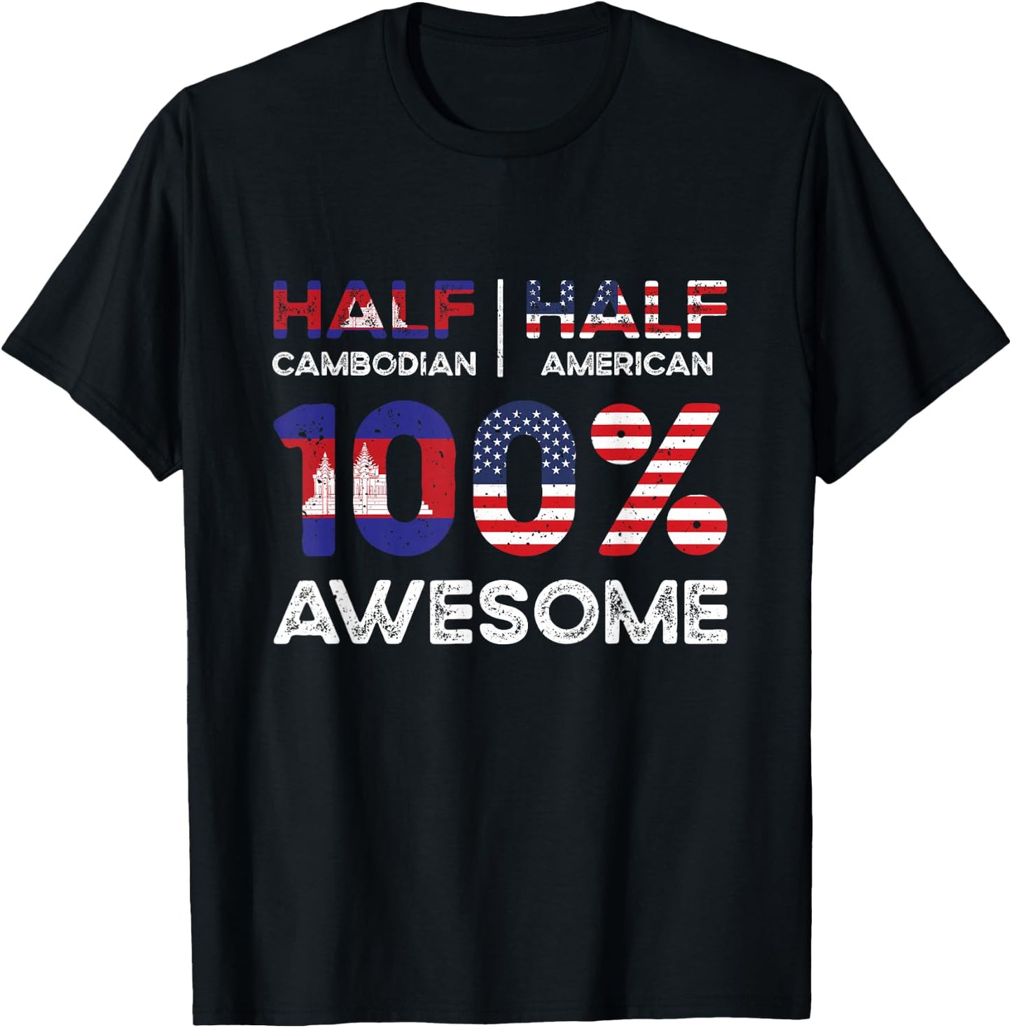Cambodian American Patriot USA Grown Cambodia US Flag T-Shirt - T-Shirt | Black