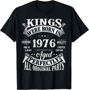 50th Birthday Gift Vintage Kings Born In 1976 50 Years Old T-Shirt - T-Shirt | Black