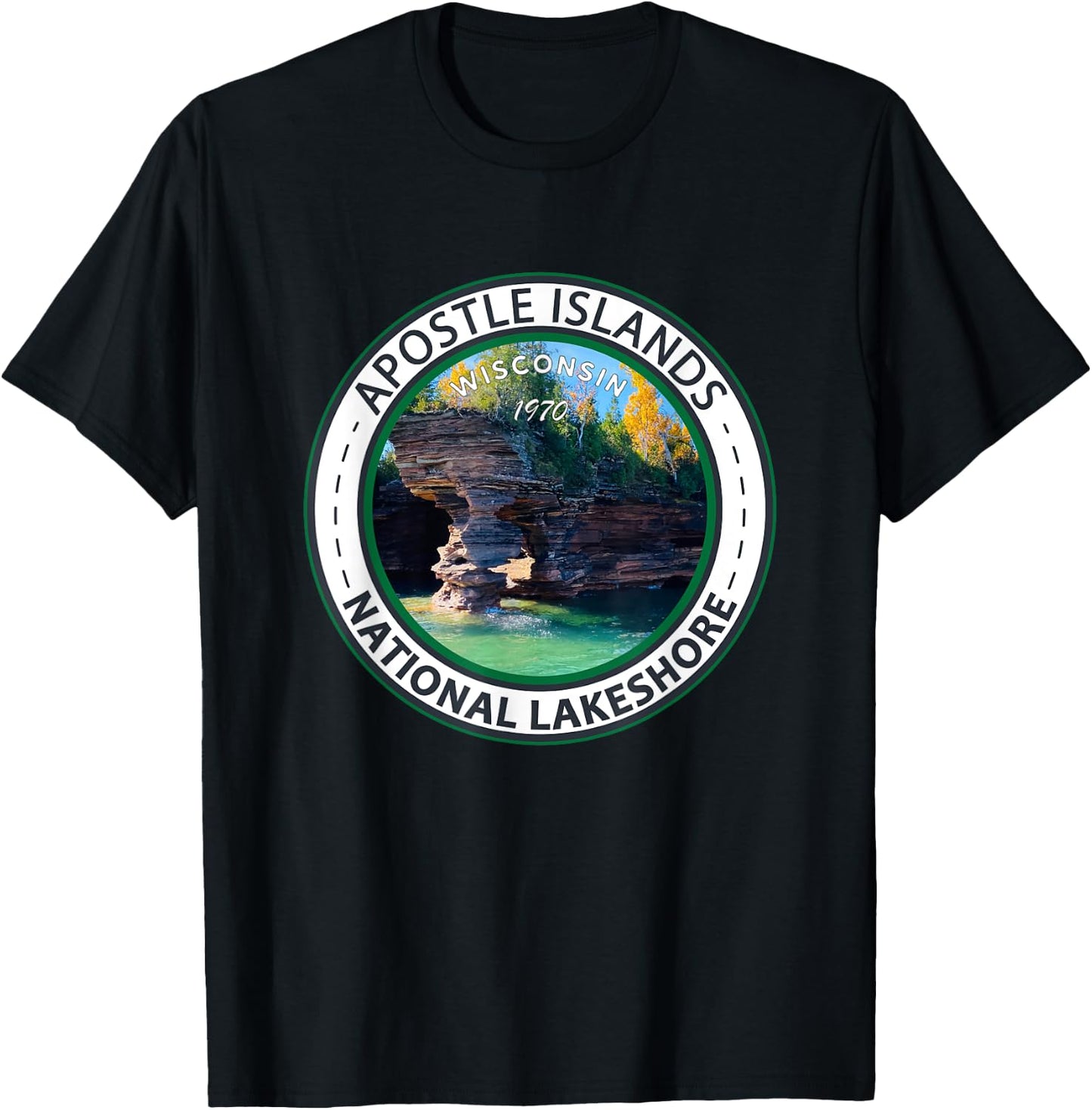 Apostle Islands National Lakeshore Wisconsin Vintage T-Shirt - T-Shirt | Black