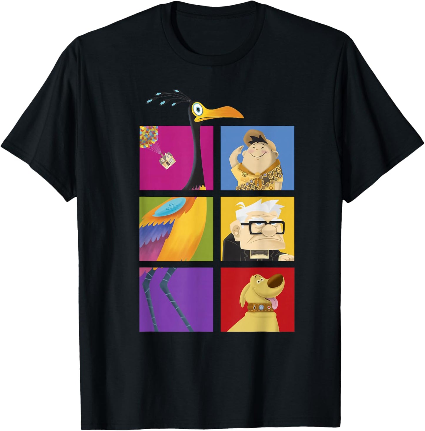 Disney Pixar Up Characters Color Box Up T-Shirt - T-Shirt | Black