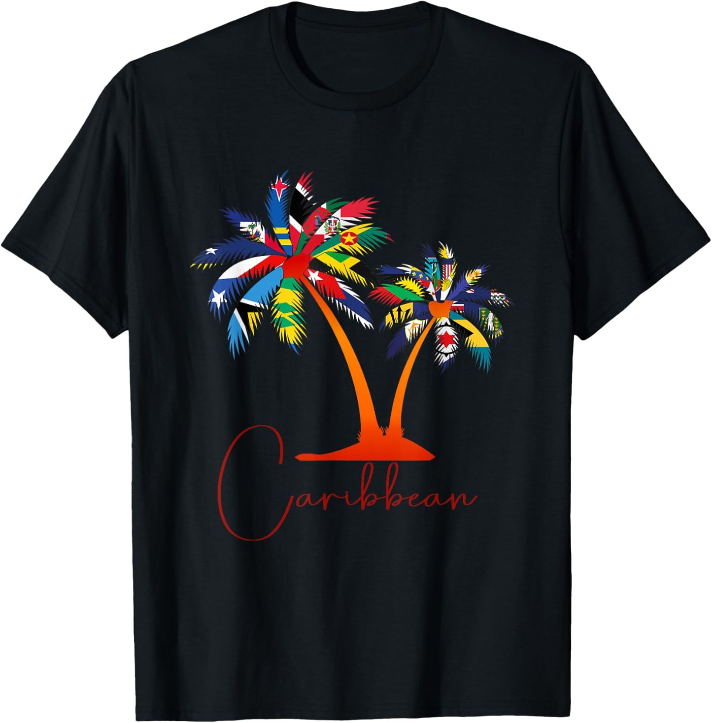 Caribbean Islands Flags, Caribbean Sea Tour T-Shirt - T-Shirt | Black