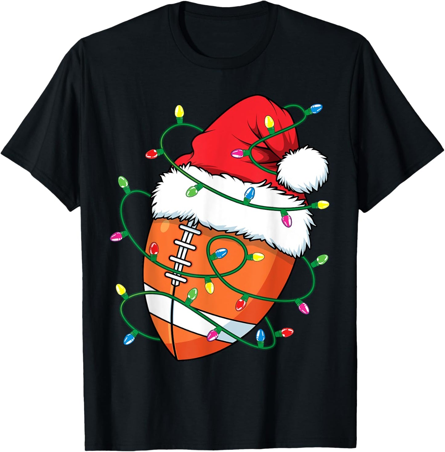 Santa Sports Design Boys Christmas Football Player T-Shirt - T-Shirt | Black
