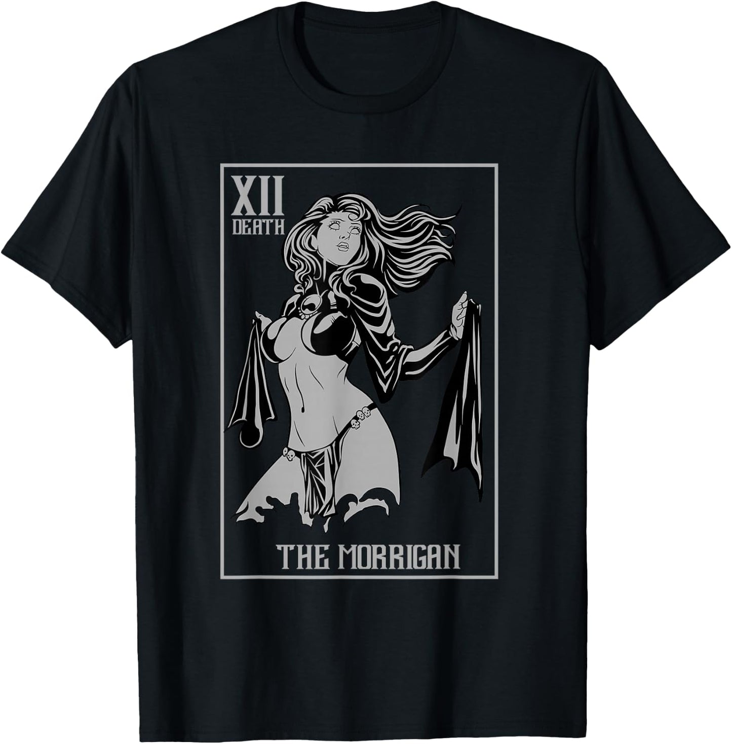 The Morrigan Celtic Goddess Witch Tarot Card Ireland Pagan T-Shirt - T-Shirt | Black