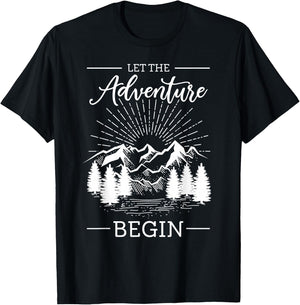 Rock Climbing Climber Let The Adventure Begin Camping Hiking T-Shirt - T-Shirt | Black