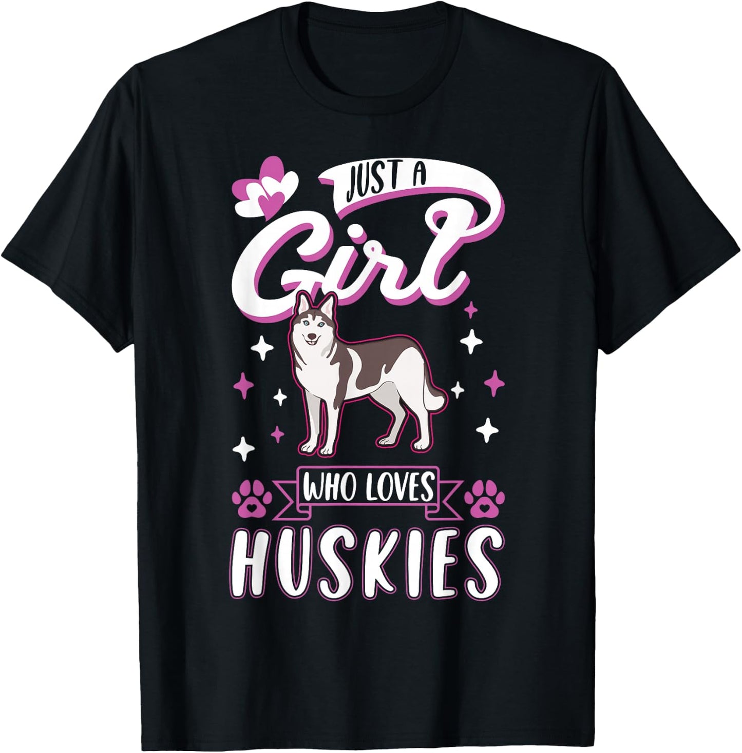 Just a girl who loves Huskies T-Shirt - T-Shirt | Black