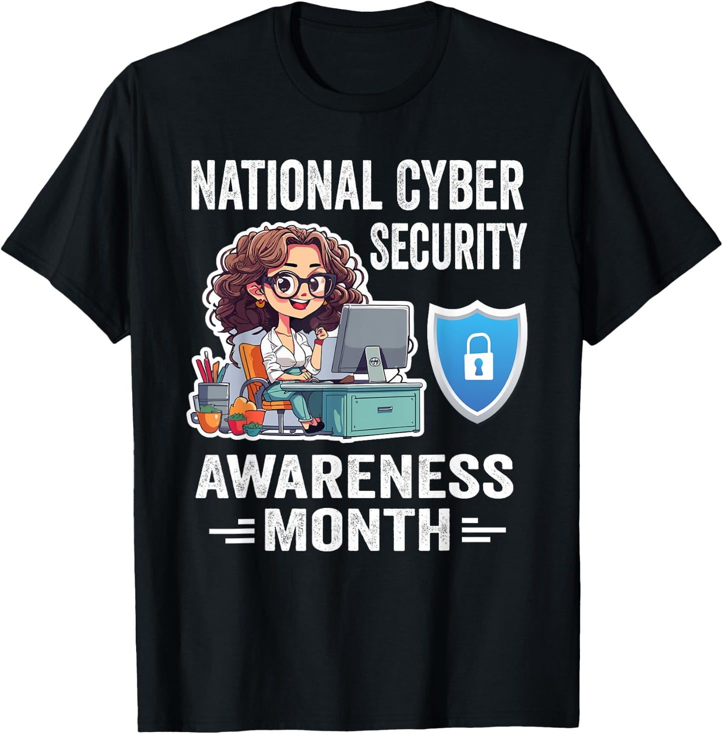 National Cyber Security Awareness Month Tech Security Team T-Shirt - T-Shirt | Black
