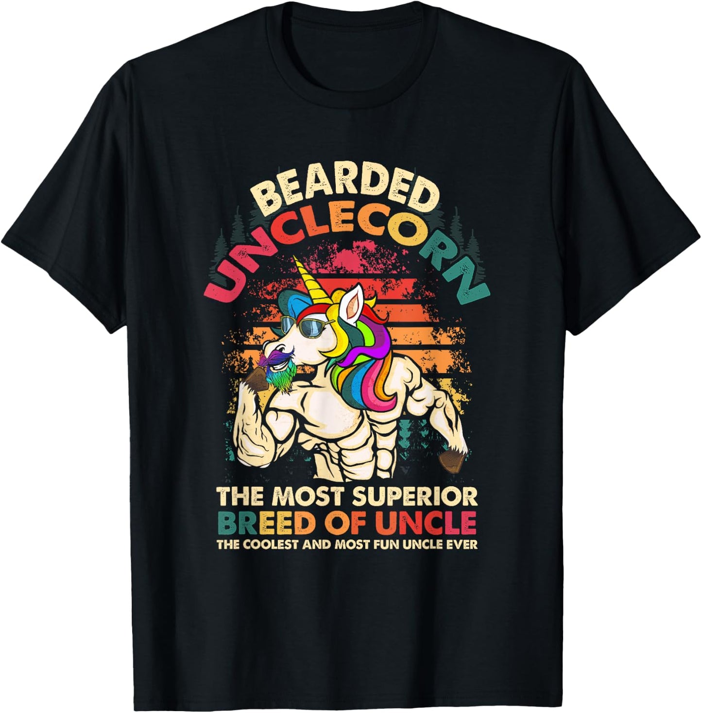 Bearded Unclecorn The Most Superior Breed Of Uncle Unicorn T-Shirt - T-Shirt | Black