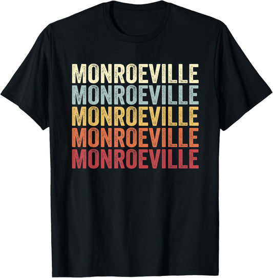 Monroeville Alabama Monroeville AL Retro Vintage Text T-Shirt - T-Shirt | Black