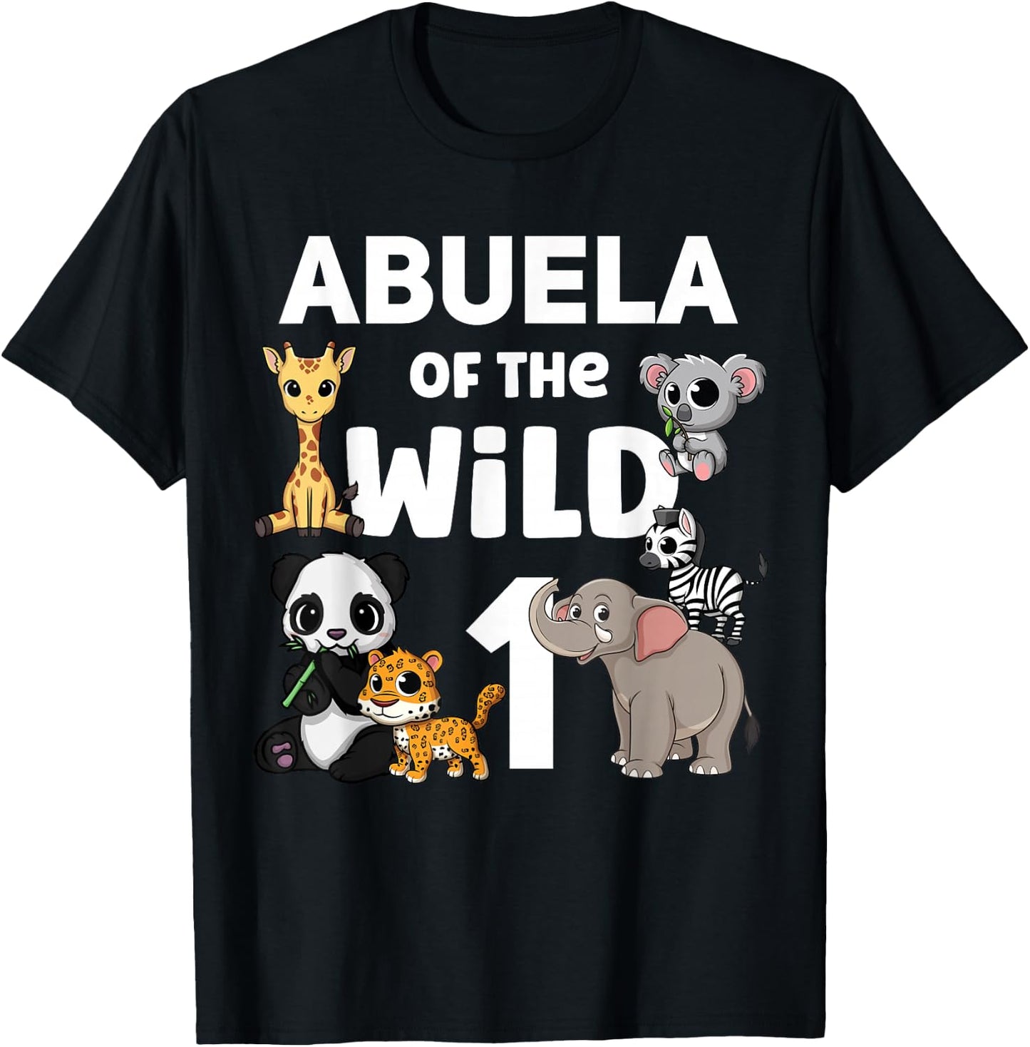 Abuela of the Wild One Zoo 1st Birthday Party Safari Jungle T-Shirt - T-Shirt | Black