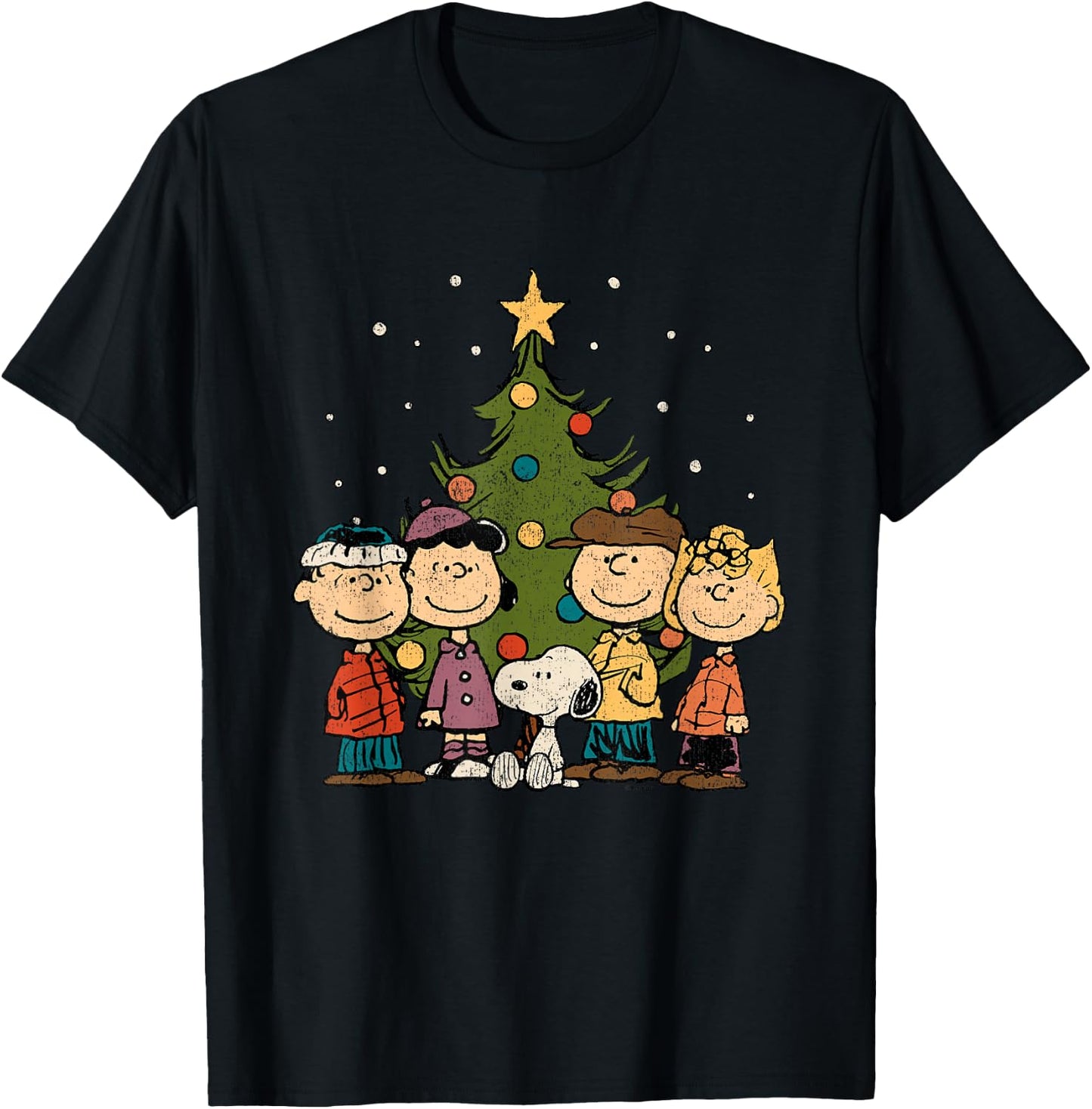 Peanuts - Peanuts Christmas Group T-Shirt - T-Shirt | Black