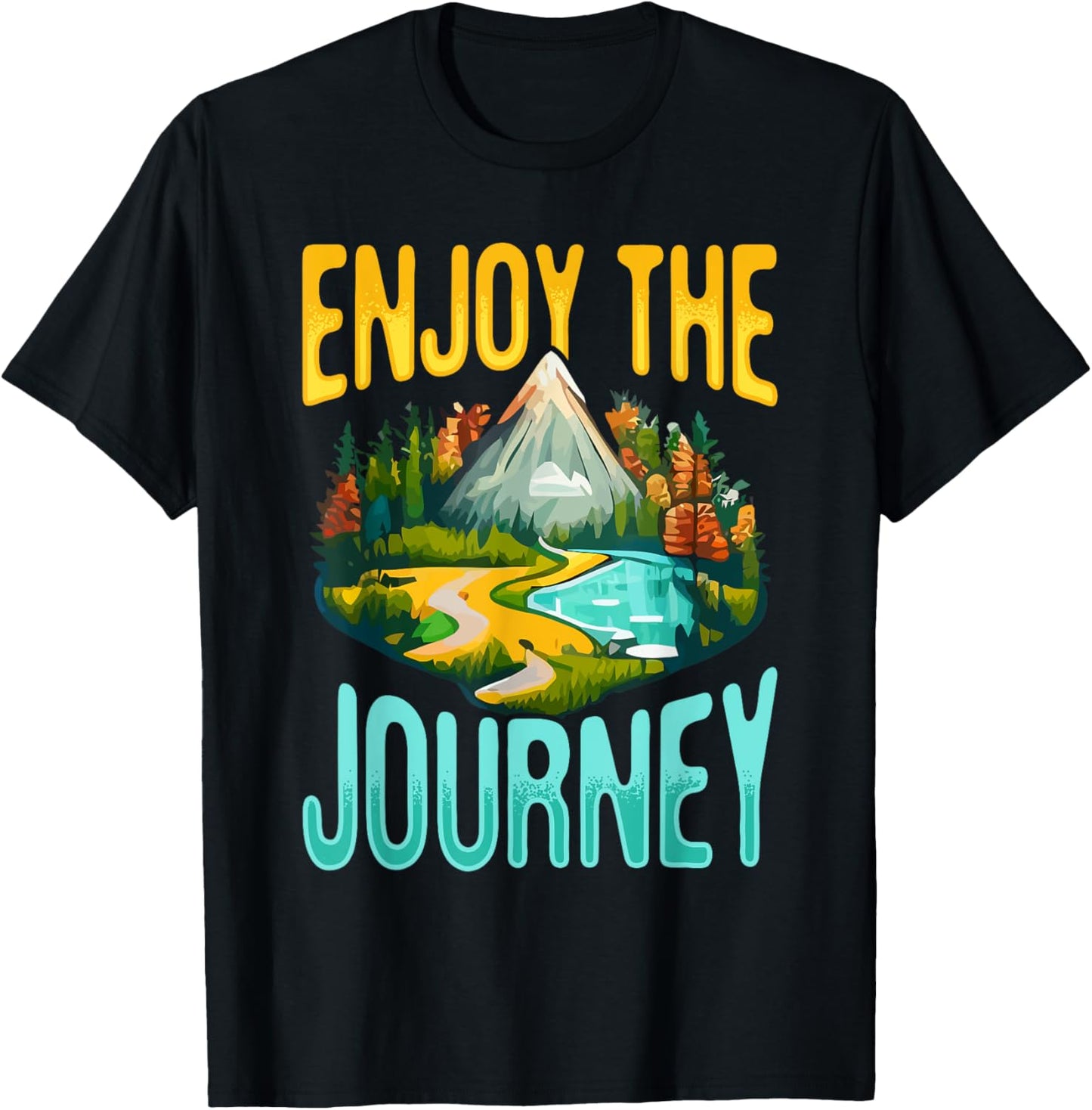 Camping Tent Enjoy the journey T-Shirt - T-Shirt | Black