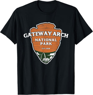 Gateway Arch National Park Classic Style Arrowhead Sign T-Shirt - T-Shirt | Black