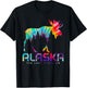 Alaska The Last Frontier Vintage Tie Dye Souvenir Moose T-Shirt - T-Shirt | Black