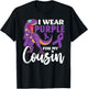I Wear Purple For My Cousin Epilepsy Awareness Boho Rainbow T-Shirt - T-Shirt | Black