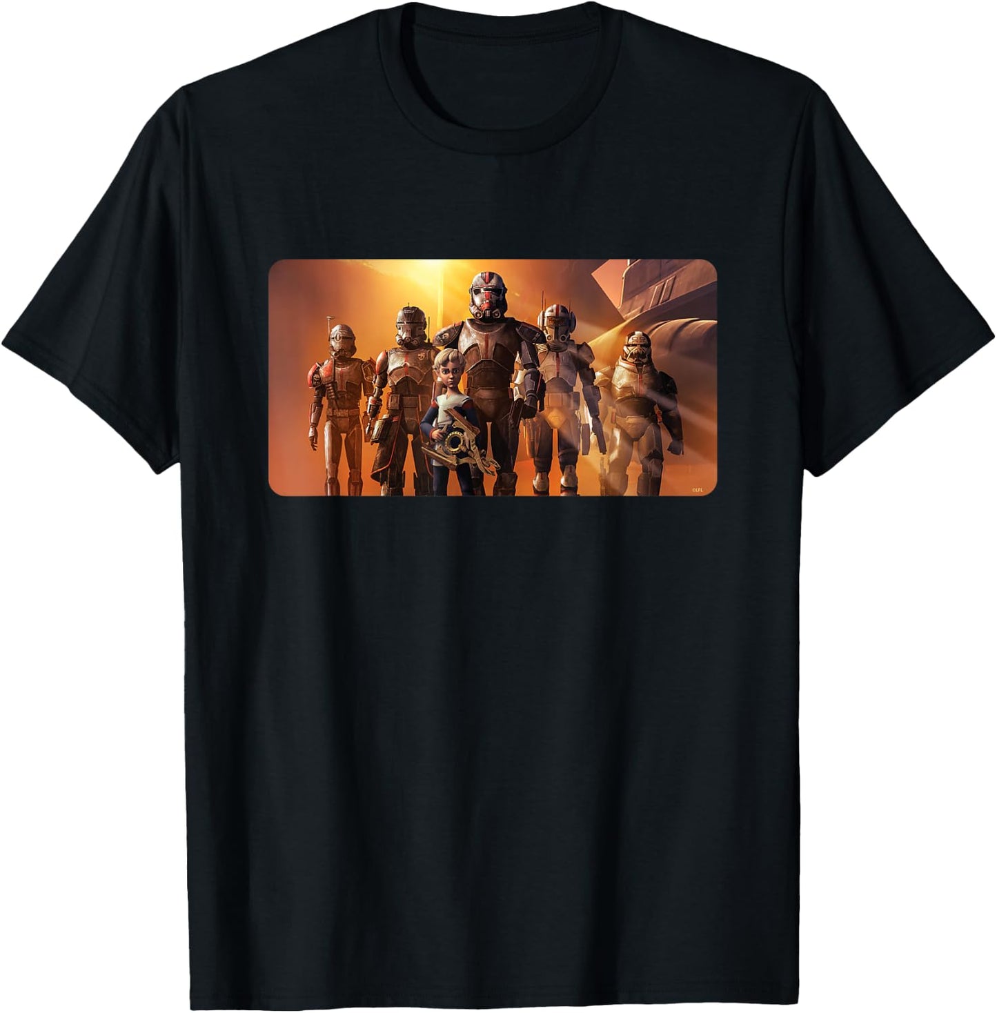 Star Wars The Bad Batch Clone Force 99 Team Sunset Lighting T-Shirt - T-Shirt | Black