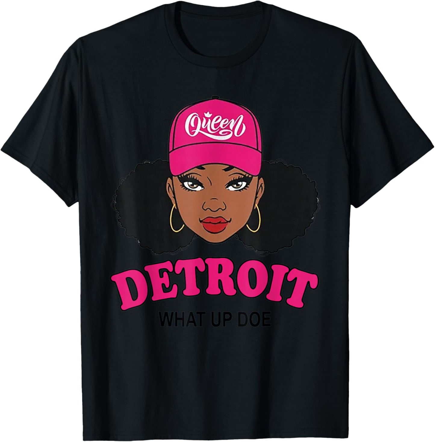 What Up Doe 313 Detroit Melanin Black Afro African American T-Shirt - T-Shirt | Black