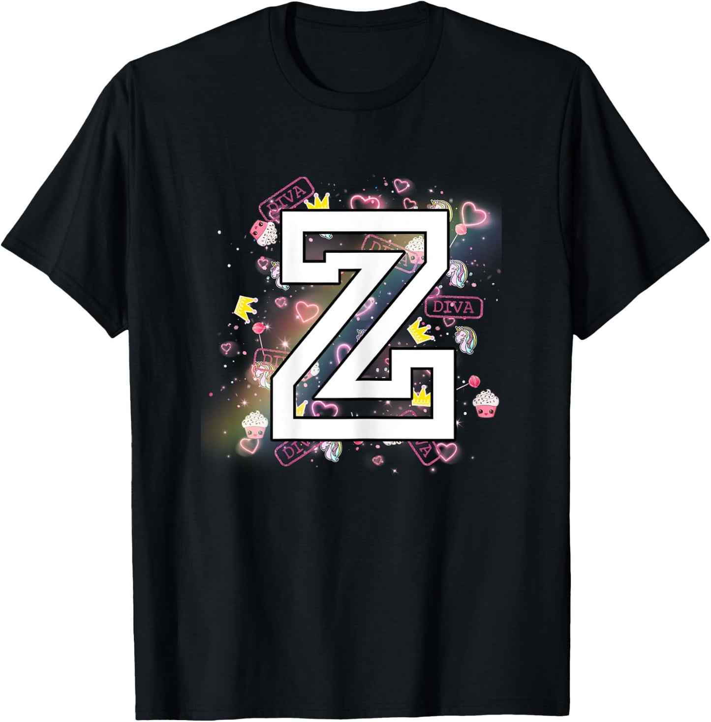 Kids Letter Z Clothing For a Girl Who's Name Starts With Z T-Shirt - T-Shirt | Black