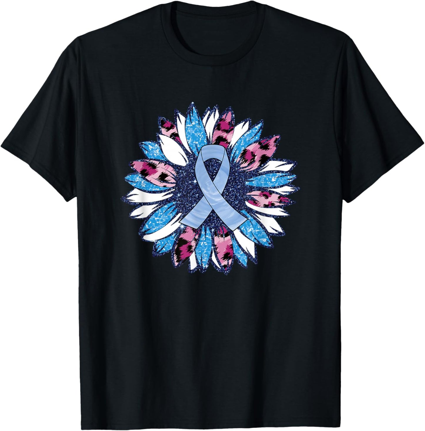 Blue Sunflower Diabetes Awareness Men Women Warrior T-Shirt - T-Shirt | Black