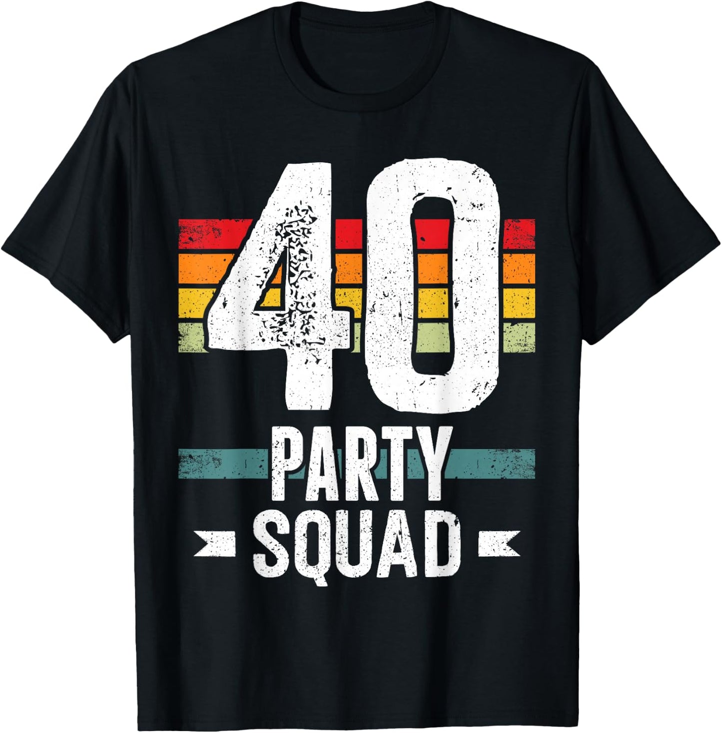 40 Birthday 40 Party Crew Squad 40th Bday Group Birthday T-Shirt - T-Shirt | Black