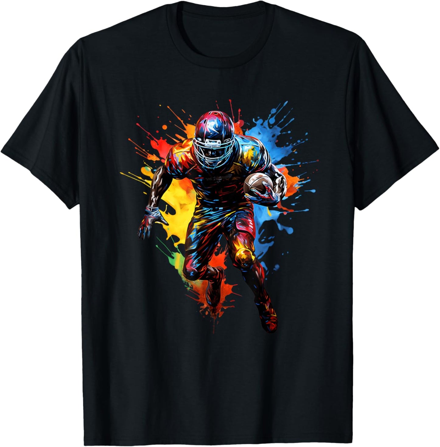 American Football Player Paint T-Shirt - T-Shirt | Black