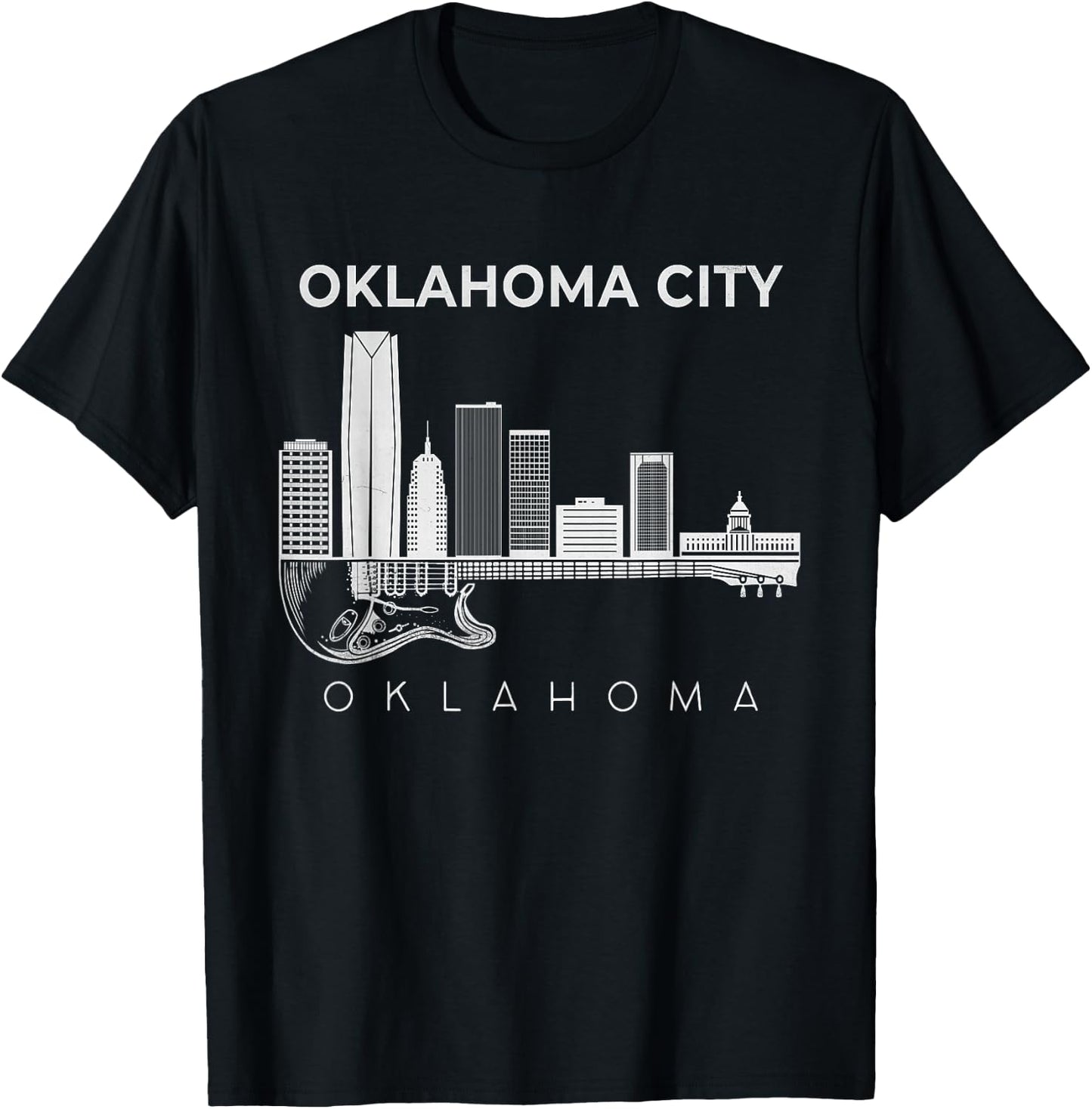 Oklahoma Souvenir Men Music Guitar Souvenir Oklahoma City T-Shirt - T-Shirt | Black