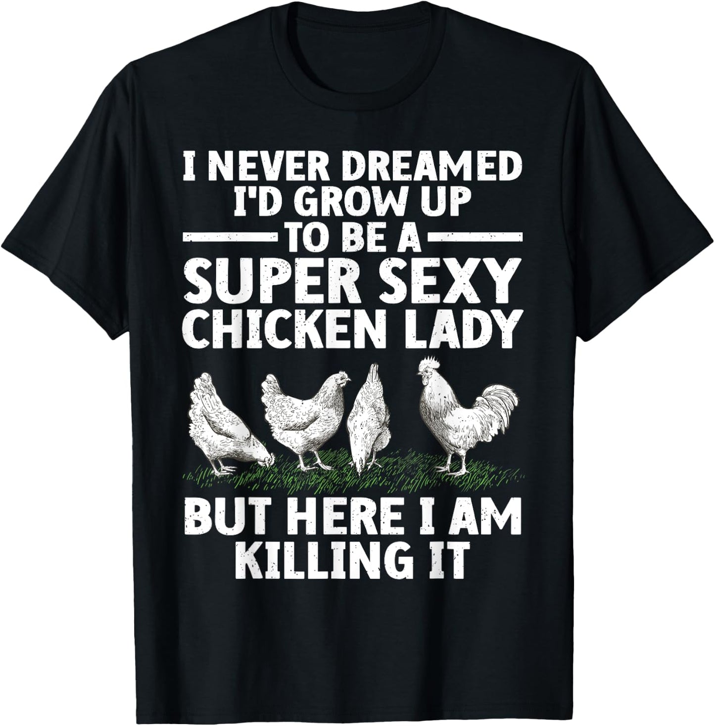 Cool Chicken Lady Art Mom Hen Flock Chicken Farmer T-Shirt - T-Shirt | Black