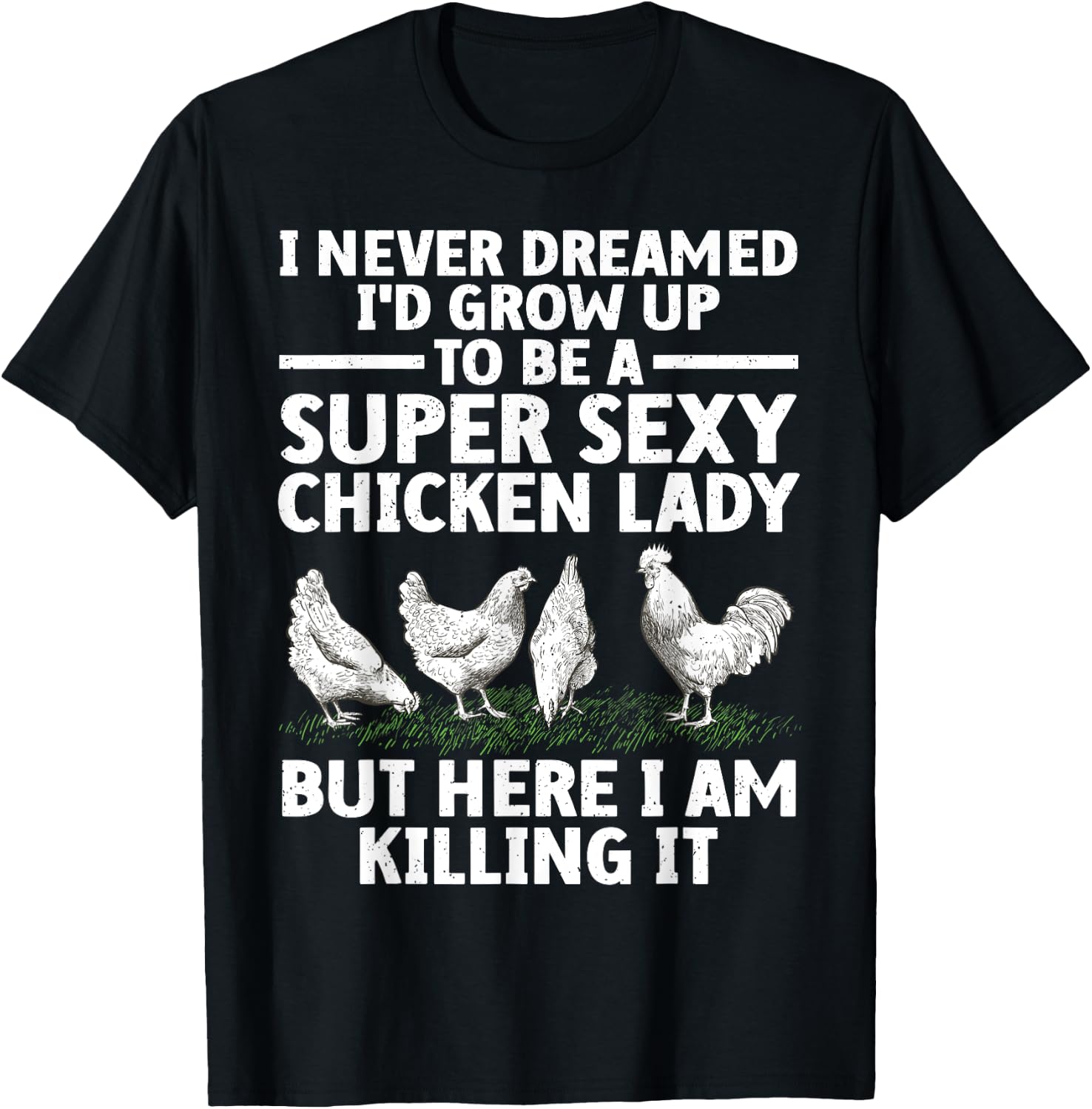 Cool Chicken Lady Art Mom Hen Flock Chicken Farmer T-Shirt - T-Shirt | Black
