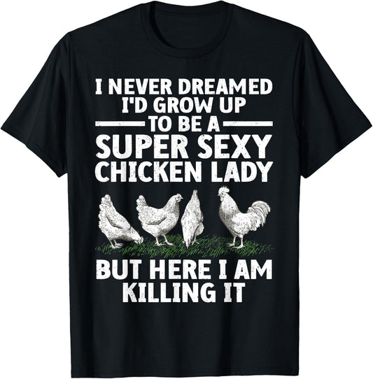 Cool Chicken Lady Art Mom Hen Flock Chicken Farmer T-Shirt - T-Shirt | Black
