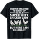 Cool Chicken Lady Art Mom Hen Flock Chicken Farmer T-Shirt - T-Shirt | Black