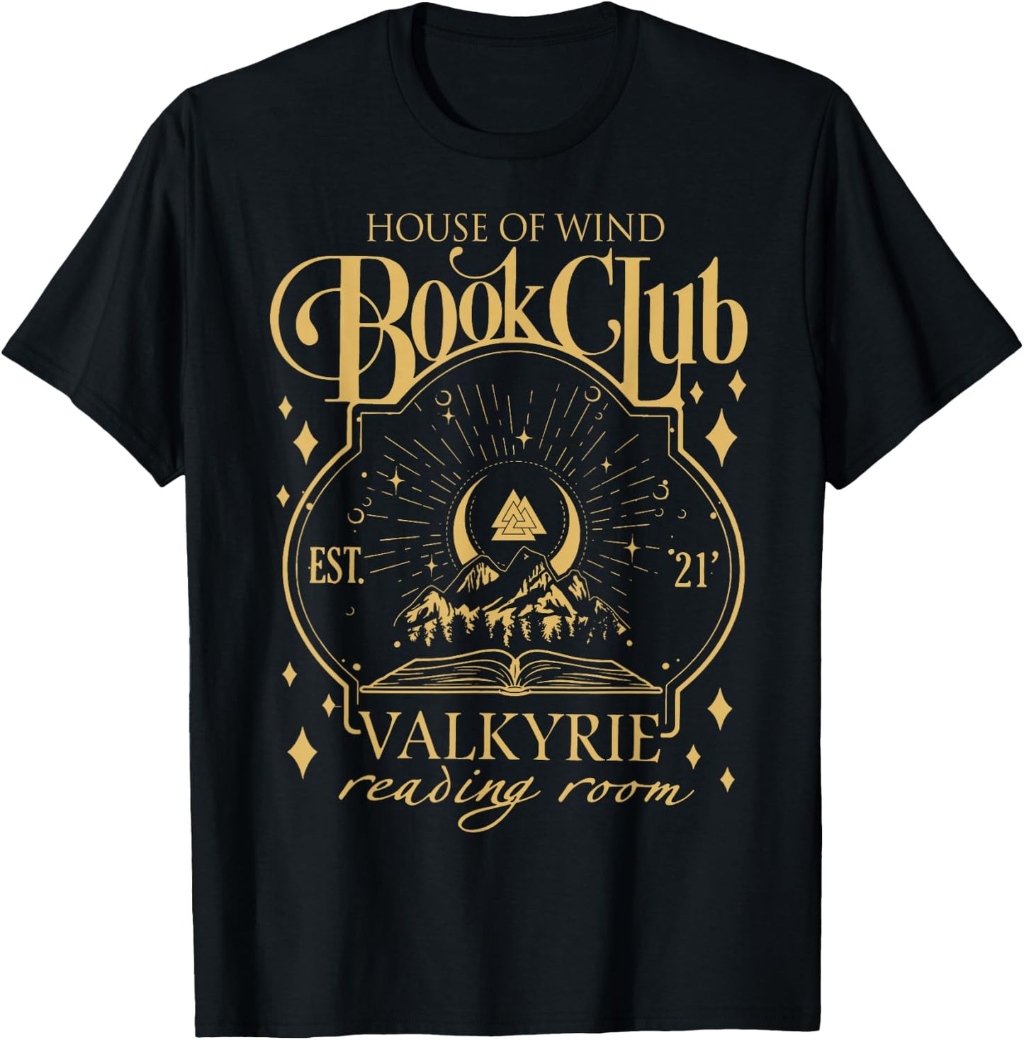 House Of Wind Book Club, Valkyrie Reading Room T-Shirt - T-Shirt | Black