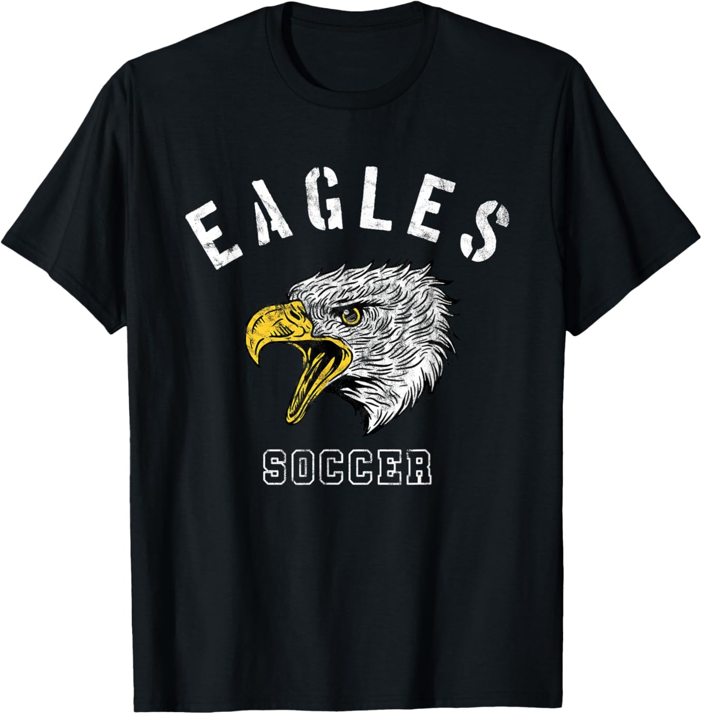 Eagles Soccer School Spirit Team Mascot Game Night T-Shirt - T-Shirt | Black