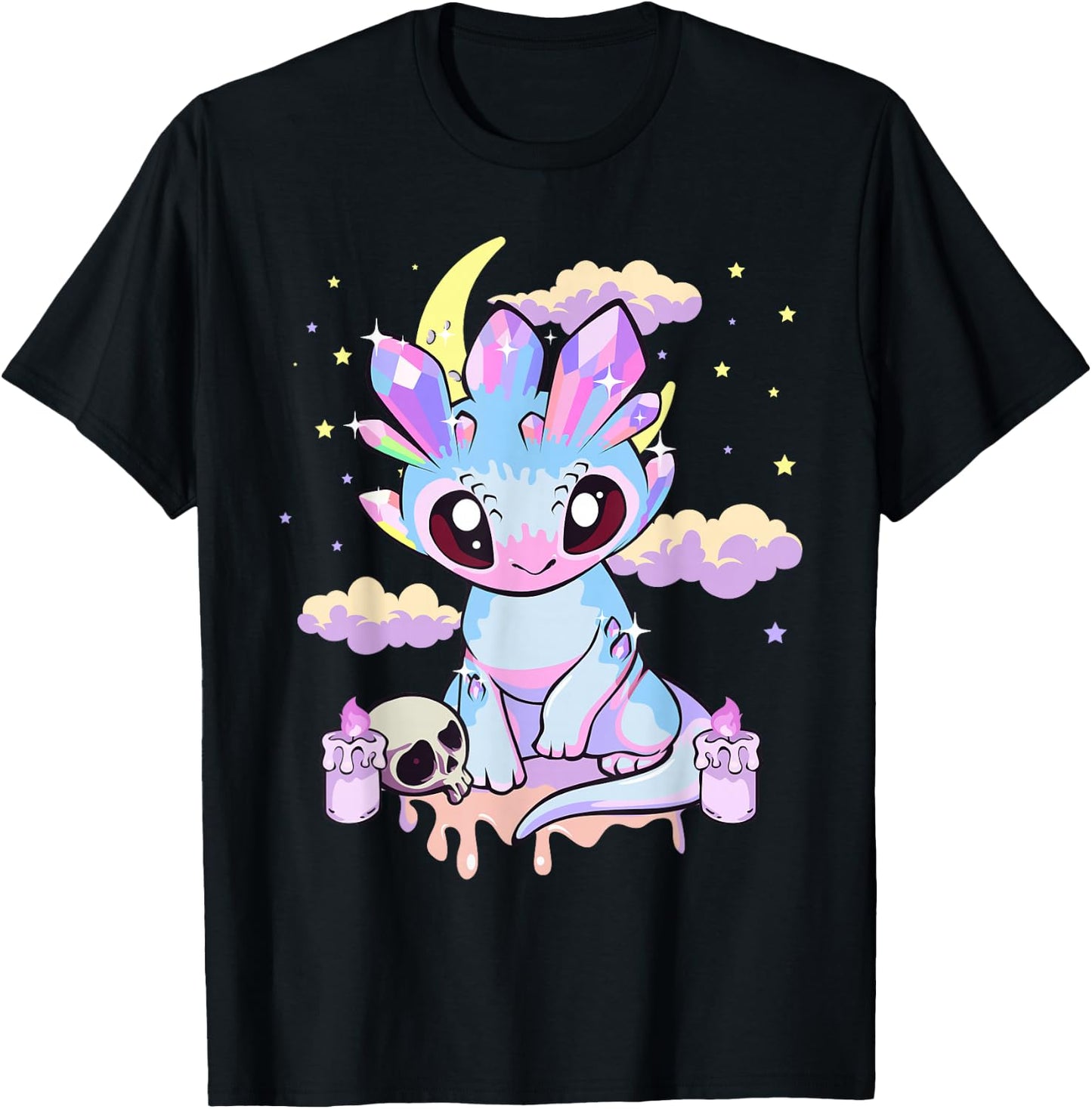 Pastel Goth Kawaii Cute Crystal Dragon Girls Women T-Shirt - T-Shirt | Black